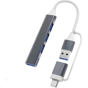 4/5/7 Poorten USB3.0 Type C Hub Concentrator Docking Station SD TF Kaartlezer PD Snelle Lading for MacBook Notebook Laptop Computer(4 in 2 Gray)