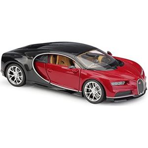 Miniatuur auto Voor Bugatti Chiron Welly 1:24 Legering Open Deur Simulatie Ornamenten Kinderen Speelgoed Auto Vakantie Cadeau (Color : Rood)