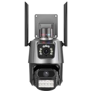 Bewakingscamera, 8MP 4K IP-camera Dubbele lens Dubbel scherm PTZ Wifi-camera Buiten Waterdichte beveiliging Videobewakingscamera Alarm(8MP Add 64G Card)