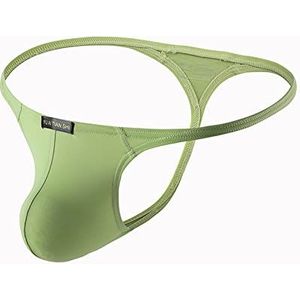 Naadloze slip van ijzerzijde voor heren,Sexy slipje met lage taille, plus size sexy string heren,groen,2XL,String Multipack Heren