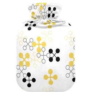 LI ZHI XIN PVC warmwaterkruik met fluwelen deksel 1L 2L kleine middelgrote geometrische patronen