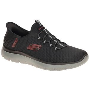 Skechers Summits High Range Sneaker voor dames, Zwart Rood Grijs, 42 EU
