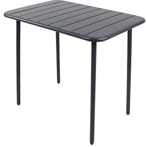 VCM Metalen bistrotafel, ronde balkontafel, tuintafel, tafel, tuin, camping, 80 x 55 cm, Sumila zwart