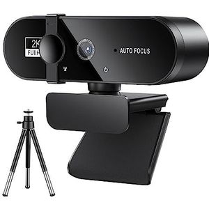 Webcam, Webcam for Pc Web Camera Mini Web Cam Met Microfoon Usb Webcan Autofocus 4K 2K 1080P full Hd Streamen Camera for Computer Laptop(2K With Tripod)
