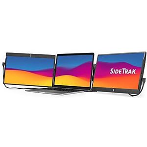 SideTrak Draaibare 14 inch gepatenteerde bevestigbare draagbare monitoren voor laptop | FHD TFT-laptop drievoudig scherm | Mac, pc en chroom compatibel | Past op alle laptops | Aangedreven door USB of