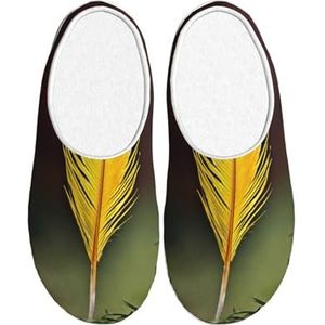 EdWal veren print Winter Warme Slippers Indoor Anti-slip Pluche Slippers Ontspannen thuis voor Vrouwen Mannen, Zwart, 37.5 EU