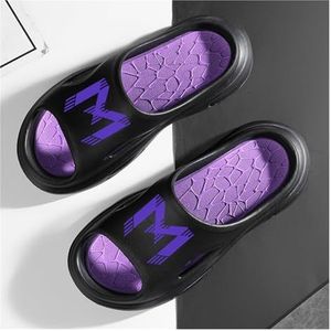 Herenschoenen EVA-huispantoffels Antislipbadslippers met dikke zolen Comfortabele lichtgewicht slippers Heren Zomerstrandschoenen (Kleur : Purple-1, Size : 41-42)