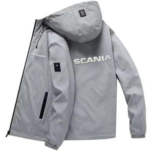 Herensweatshirt met capuchon en rits voor SCANIA Casual lichtgewicht jassen met capuchon Lente Herfst Pulloverjas met lange mouwen en zak,Grey- 3XL