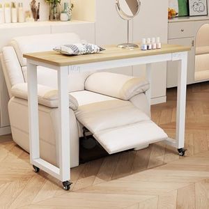 PA-DABAOO Rollende Manicuretafel, Draagbare Nageltafel Met Universeel Wiel, Enkellaags Werkstation Voor Schoonheidssalons, Professioneel Werkstation Voor Nagelstylisten, Metalen Frame,A