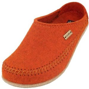 HAFLINGER Blizzard Credo vilten pantoffels met rubberen zool, roest, 36 EU