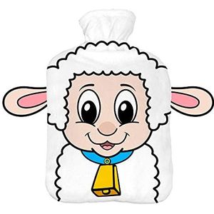 Warmwaterkruik met pullover overtrek 2 liter bedfles met mooie fleece print overtrek rubberen warmwaterkruik met deksel witte schacht met oren [092]