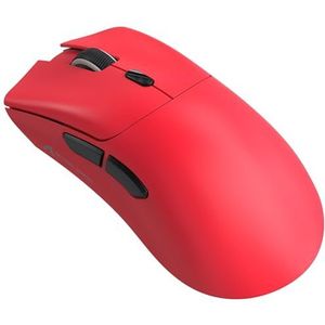 ATTACK SHARK R1 59g SUPERLIGHT-muis, PixArt PAW3311-gamingsensor, BT/2.4G draadloze/bedrade gamingmuis, 6 instelbare DPI tot 18000, 65 uur batterij (rood)