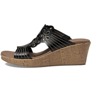 Skechers Dames Bevere-Garden Picnic sandalen met sleehak, zwart, 39.5 EU