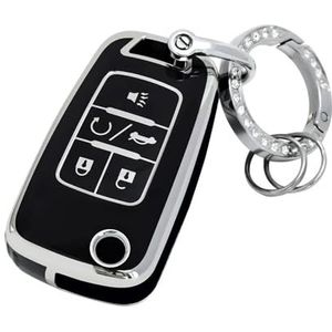Sleutelbehuizing houder 5 Knoppen Sleutelhanger Cover Car Key Geval Flip Sleutelhanger Voor Buick Voor Encore Voor Camaro Voor Equinox Voor Impala Sonic GMC Terrain Sleutelbehuizing(Black set)