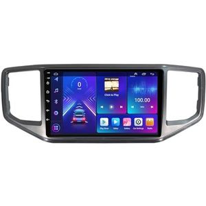 Dubbele DIN Android 14 autoradio voor VW Volkswagen Amarok 2016-2021 9 Duim QLED Touch screen-met Draadloze Carplay Android Auto GPS navigatie 4G WiFi Stuurwielbediening achteruitrijcamera(P5 4G+WIFI