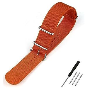 LQXHZ Geribbelde Horlogeband 20 Mm 22 Mm 18 Mm Robuuste Nylon Banden Retro Horlogeband Stoffen Banden (Color : ORANGE, Size : 22mm)