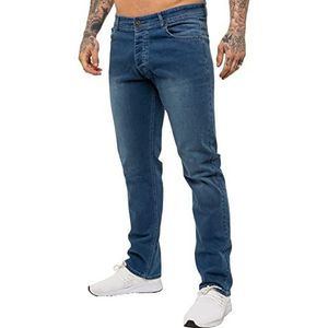 Nieuw Mens ENZO Stretch Rechte Been Regular Fit Klassieke Basic Denim Jeans, Lichtblauw, 38W / 32L