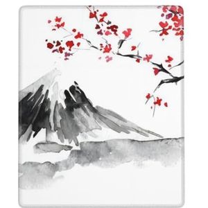 OPSREY Japanese Mount Red Sun bedrukte muismat wasbaar schrijfblok gaming muismat met antislip rubberen basis