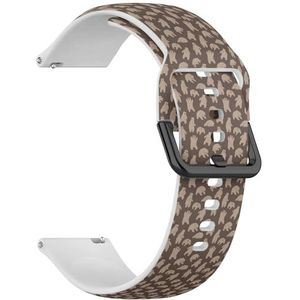 Compatibel met Garmin Vivomove 5/3/HR/Luxe/Sport/Style/Trend, D2 Air/Air X10, (beer Polar Teddy Doodle) 20 mm zachte siliconen sportband armband armband, Siliconen, Geen edelsteen