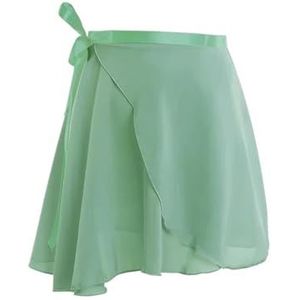 UBOHUZ Dames dansrokken vetersluiting chiffon ballet meisjes turnpakjes rok voor praktijk dansen voor vrouwen, Lichtgroen, Height 100cm-135cm