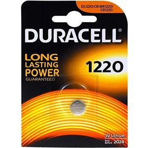 Duracell CR1220 CR1220 lithium knoopcelbatterij, 1 blister, lithium, 3 V