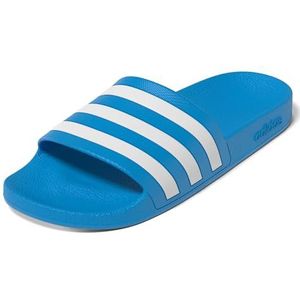 adidas Unisex Adilette Aqua Slide Sandal, Solar Blue/White/Solar Blue, 12 US Men
