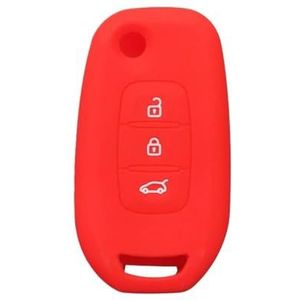 Autosleutel beschermhoes Siliconen Sleutelhoes Autosleutelhoes Voor Kwid 2023 Voor Trafic Voor Clio Voor Kadjar Voor Clio 5 Voor Captur Voor Arkana Voor Sandero Sleutel Shell(Red)