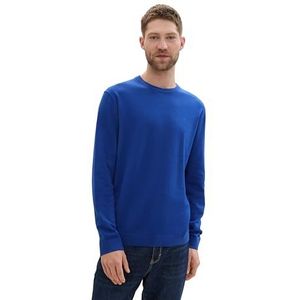 TOM TAILOR Basic gebreide trui voor heren met ronde hals, 36304 - Bright Royal Blue Melange, XXL