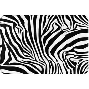 GloGlobal Zebra Patroon, deurmat badmat antislip vloermat zachte badkamertapijten absorberend badkamerkussen 40x60 cm