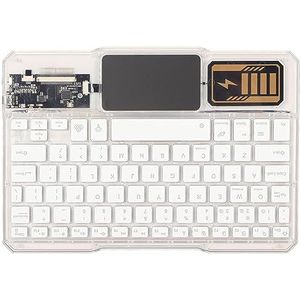 Draadloos -toetsenbord, Transparant Acryltoetsenbord Snelle Verbinding 7 Kleuren Verlicht met Touchpad voor Tabletlaptop (WHITE)