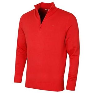 Calvin Klein Heren Campus 1/2 Zip Soft Feeltrui - Koraal - M