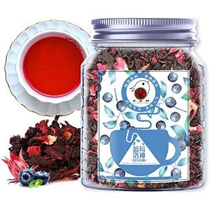 Plat Gift Blueberry Roselle (Roselle, Bosbessen, Druiven) Theezakjes in Ijsthee en het je je ontgift Schoonheid en Gezondheid 70 g/2,5 oz