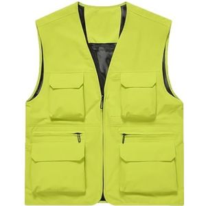 Pegsmio Outdoor Vest Voor Mannen Effen Kleur Grote Zak Ademend Vissen Vest, Licht EN8, 4XL