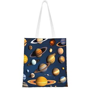 NALoRa Zonnestelsel Planetscanvas Draagtassen, Winkelen Draagtassen,* # Herbruikbare Tote Bags voor promoties, winkelen, evenementen dagelijks gebruik, Zwart, Eén maat