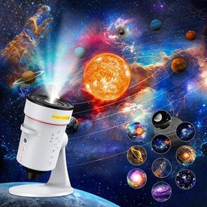Galaxy Projector,4K HD Realistische Planetarium Projector met 10 Film Discs & Timer. 360° Draaibare Sterren Nachtlampje Skylight voor Kamerdecoratie