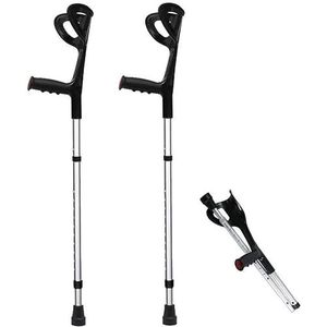 krukken voor volwassenen, Onderarmkruk Elleboogstok Opvouwbaar Ultralicht Aluminium Extra Hoogte Verstelbaar, Handvat en Comfort