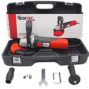 BOXTEC Betonschuurmachine, 125 mm, saneringsfrees, betonfrees 1.400 W, met toerentalregeling en afzuigkap, set met koffer, categorie: 1400 W / 125 mm / starterset