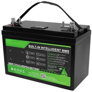 HJGHY 12V 120Ah LiFePO4-accu met ingebouwde 100A BMS 15000 Deep Cycle oplaadbare lithium-ionaccu voor zonne-energiesystemen, campers, boten en bestelwagens