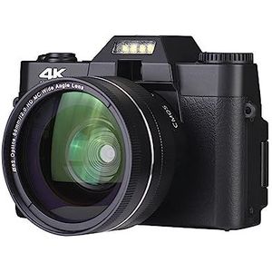 48MP digitale camera 4K 180 ° flip-screen webcam for groothoek macrolens Heldere Gedetailleerde Beelden(Standard,With Specialised len)