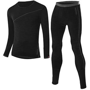 LÖFFLER heren M SET LONG TRANSTEX MERINO ondergoed, zwart, 56