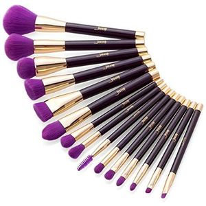 Eljjhah Make-up Borstels Set 15 stuks Blauw/Paars Poeder Oogschaduw Eyeliner Contour Foundation Cosmetische Pincel Maquiagem Dropshipping (Handvat Kleur: G1 T114 (15STKS))