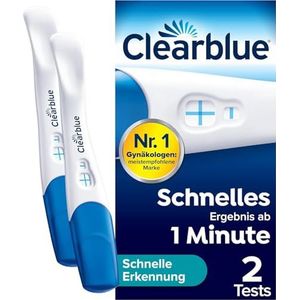 Clearblue Zwangerschapstest, snelle detectie, 2x zwangerschapstest, meer dan 99% betrouwbaar met FloorguardTM Technology, resultaat binnen 1 minuut
