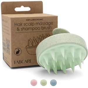 FABCARE Hoofdhuidborstel | Hoofdhuidmassageapparaat | Tarwestro en Siliconen | Exfoliërende Haarborstel voor Nat en Droog Haar | Hoofdmassage voor Haargroei, Reiniging en Droogheid
