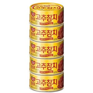 GASHINA STORY Dongwon tonijnblik met hete pepersaus, 3.5 oz (100 g) x 5can - Koreaanse tonijn in blik