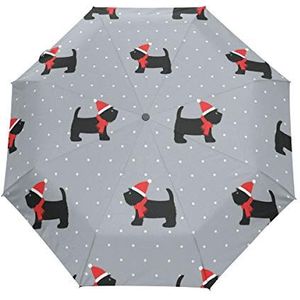 Jeansame Grijs Polka Dots Hond Puppy Vouwen Compacte Paraplu Automatische Regen Paraplu's voor Vrouwen Mannen Kid Boy Meisje