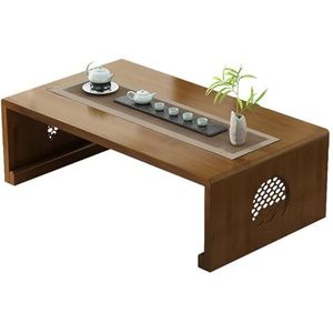 ZENCIX Japanse klaptafel, lage salontafel om op de grond te zitten, voor woonkamer, eetkamer, thee, tatami, woondecoratie (99,8 x 50,8 x 30,5 cm, natuurlijk)