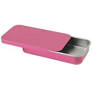 50 stks/pak Metalen Rechthoekige Lege Mini Blikken Doos voor Sieraden Pil Gevallen Draagbare Kleine Cosmetische Container Opbergdoos voor Candy-Rose rood