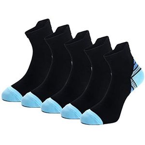 5 paar compressie-hardloopsokken voor mannen en vrouwen, boogondersteuning, circulatie en herstel, plantaire fasciitis sokken voor hardlopen, vlucht, golf, sport, fietsen, gym (UK 9-11 // EU 43-46,