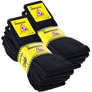 YOURBASICS 5|10|20 paar werksokken voor heren, voordeelverpakking, katoenmix, versterkte zool en teennaden, 10 paar zwart, 43-46 EU