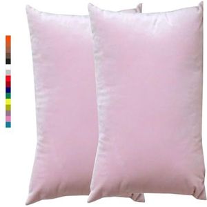 Moderne uitstraling Sofa Kussensloop 20x30 2 stuks 50x70 60x80 cm Kussenhoezen Fluwelen Kussenslopen Rechthoek Standaard King Queen Met Rits Voor Decoratief Kussen Bed Sofa Woonkamer(3 Light Pink,50x7
